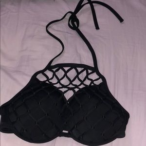 Black caged bikini top